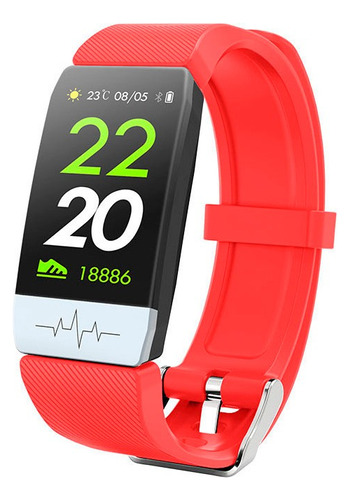 Reloj Inteligente Smartband T1 Termómetro Rojo