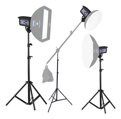 Kit Flash Tocha Led Estúdio 50w Mako V-lite + Tripé