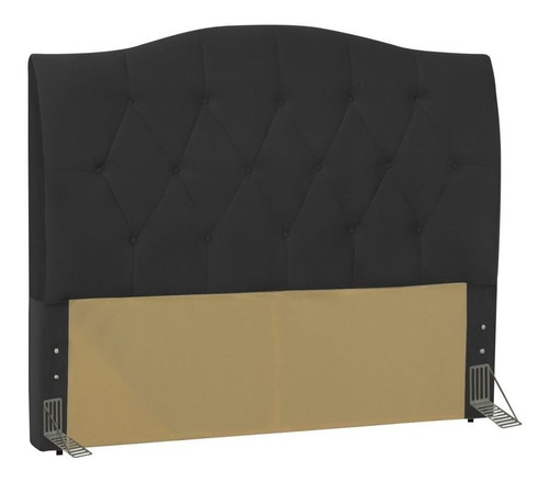  Cabeceira de cama box D'Monegatto Colônia Queen 160cm x 135cm Couro sintético preta