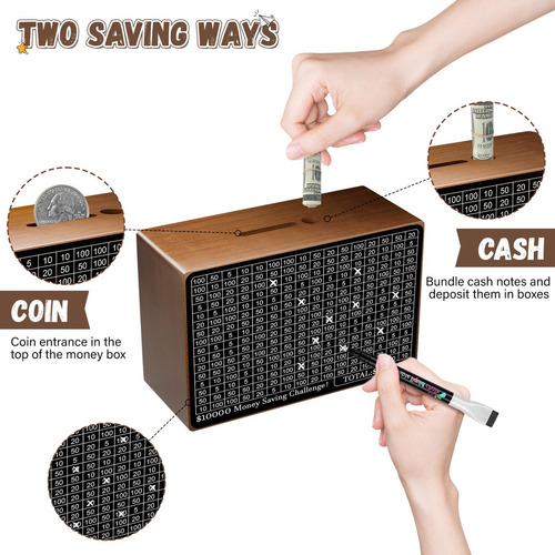 Caja De Madera For Ahorrar Dinero, Caja De Ahorro En