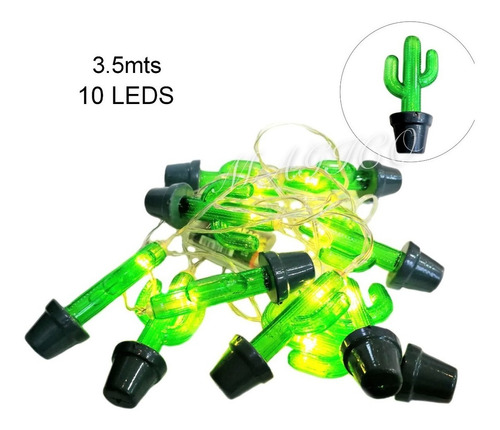 Luces Guirnalda Led Decoracion Cactus 3.5metros 10 Leds