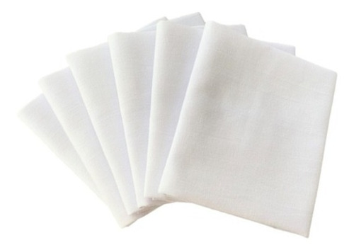 Imagem 2 de 5 de Pano De Prato Liso Branco C/ Bainha 68x40cm Kit Com 10 Un.