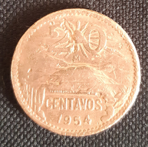 De Colección Moneda De 20 Centavos 1954 Con Varios Errores
