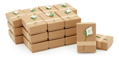 Paquete De 24 Cajas De Regalo Pequeñas De Cartón Floral Marr