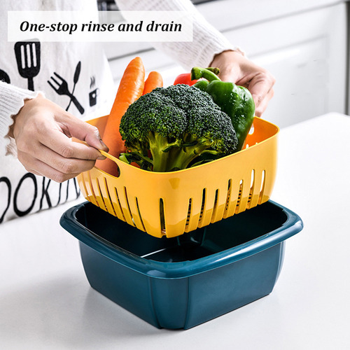 Colador De Cocina Plegable 2 En 1 Y Cesta Con Tapa