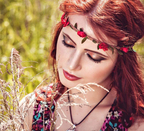 12 Piezas Diadema Bohemia Flores Para Niñas Regalo Navidad