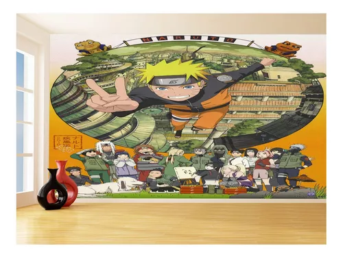 Adesivo De Parede Anime Naruto Mangá Personagens 8,5m² Nrt28