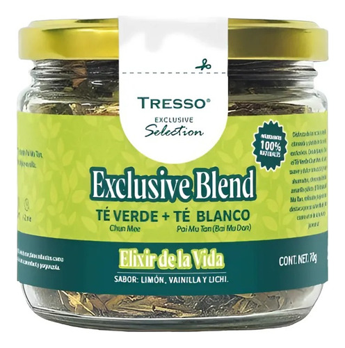 Tresso Té Verde + Té Blanco Elixir De La Vida 70g