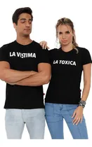 Comprar Playeras Dúo Pareja Toxica Y Vistima Novios Esposos Amigos