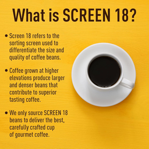 Screen 18 Café Entero Brasileño, 1 Libra, Tostado Medio