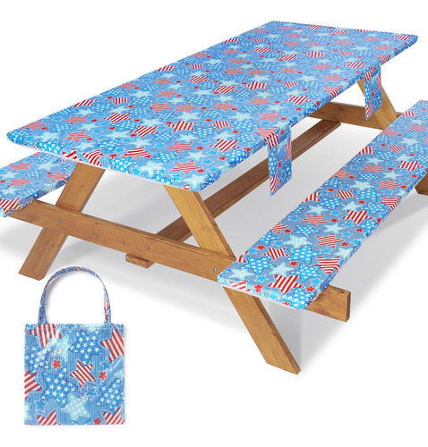 Funda Para Mesa De Picnic Con Fundas Para Bancos Mantel Impe