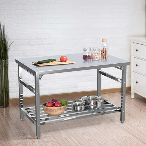 Mesa De Preparación De Acero Inoxidable De 48 X 24 Pulgadas