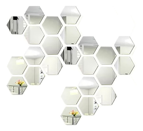 Pegatinas De Pared Con Espejo Hexagonal, 24 Unidades, Pegati