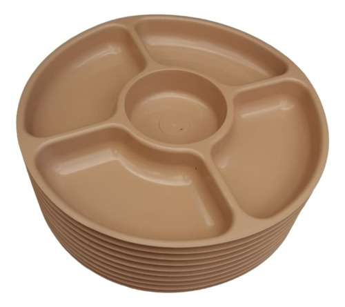 Plato Botanero De 5 Divisiones, De 30cm Incluye 6 Pzs