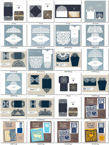 Vectores Corte Cnc Laser Tarjetas Invitación Bodas Xv