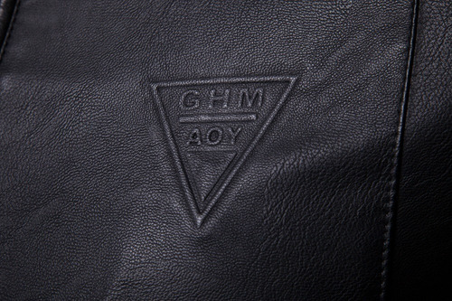 Chamarra Informal De Cuero Pu Con Cuello Alto For Hombre