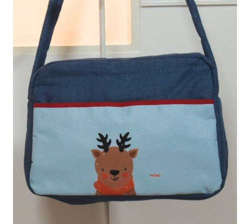 Bolso Maternal Simil Jean Y Estampa Winter Friends Mibes