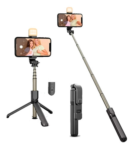 Palo O Baston Selfie Stick Bluetooth Con Tripode Negro