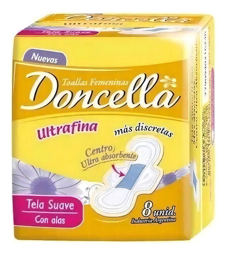 Toallas Femeninas Doncella Ultrafinas Con Alas Suaves X8u
