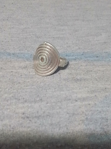 Anillo Espirales Mediano De Plata Macizo Gris 1.7 Cm (Usado)