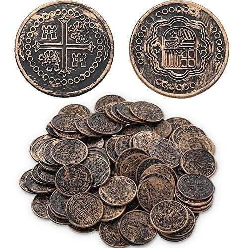100 Piezas Pirata Monedas De Plástico Pirata Tesoro 8zy7e
