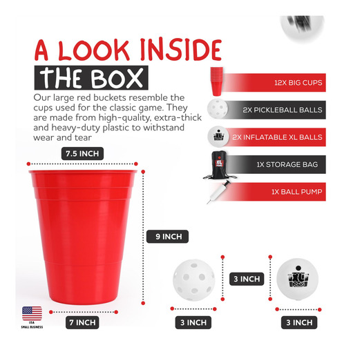 Juego De Pong Jumbo Con Cubos Y Pelotas Inflables