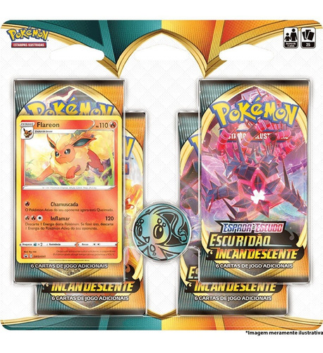 Card Game Pokémon Blister Escuridão Incandescente Flareon