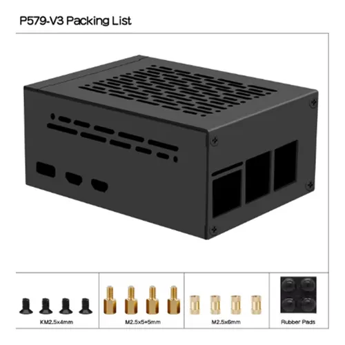 Funda Para Raspberry Pi 5 (p579-v3) Compatible Con Pcie M.2