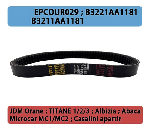 Correa Transmisión 820x29 Para Codlice Epcour029 B3221aa1181