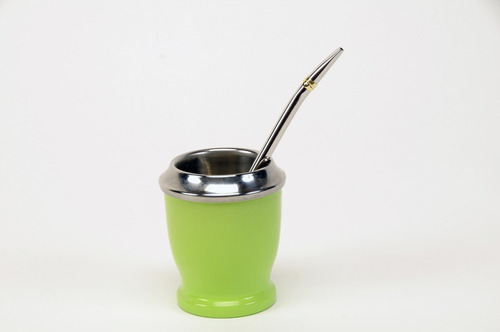 Mate Térmico Verde De Acero Inoxidable . Marca: Golden Art