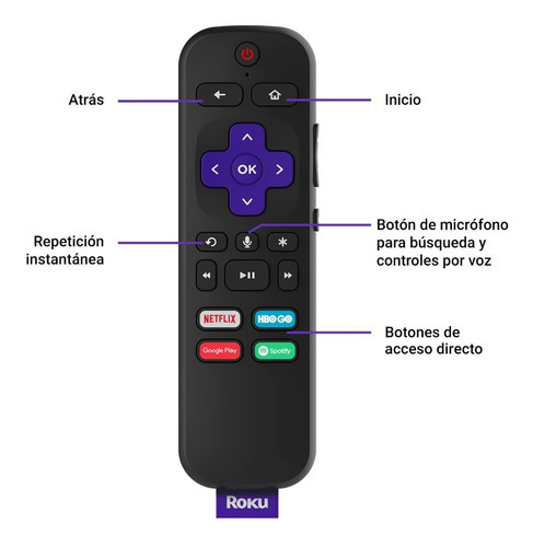 Imagen 4 de 11 de Roku Streaming Stick+ 3810 control de voz 4K 1GB negro con 1GB de memoria RAM