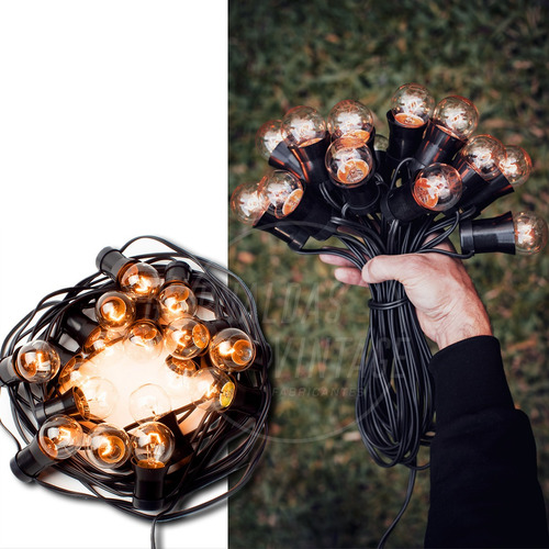 Imagen 4 de 10 de 10 Mts Guirnalda De Luces Exterior Con 10 Lamparas Vintage
