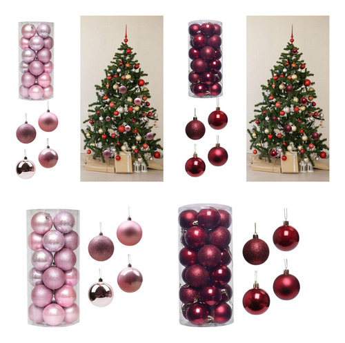 48 Piezas De Adornos Para Árboles De Navidad, Bolas De