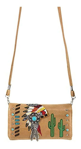 Cartera Con Tapa Para Tocado Plumas Piedra Turquesa