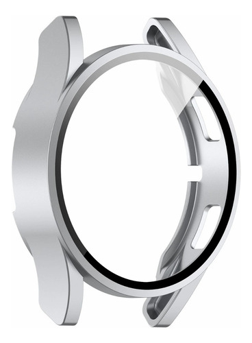 Case Con Cristal Templado Premium Para Galaxy Watch 4 5 Plata 40mm