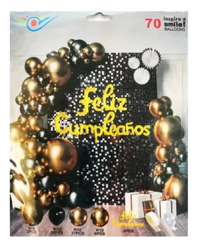 Set Guirnalda Globos Fiestas Cumpleaños Varios Tonos Diseños