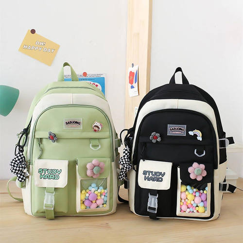 Set De 5 Mochilas Kawaii Para Estudiantes Con Lindo Oso Acces Xd