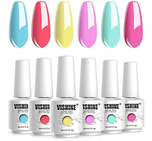 Vishine Gel Nail Polish Kit Soak Off Nail Gel Trendy Summer 