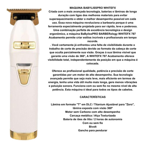 Babyliss Pro Brancafx Maquina Acabamento Bivolt Envio Rapido
