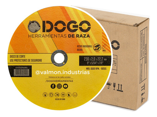 Disco De Corte 180 X 1.6mm Metal Acero Inox Dogo Pack X 5 