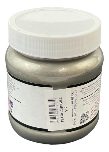 Imagen 2 de 3 de Acrílico Vanguardia Plata Antigua Metálica 512 De 250 Ml.