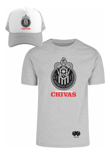 Kit De Playera + Gorra Sublimada Chivas Guadalajara Liga Mx