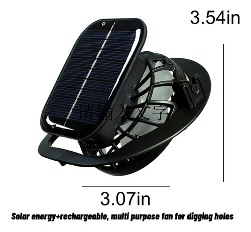 Ventilador U Burrow De Energía Solar Con Batería Recargable