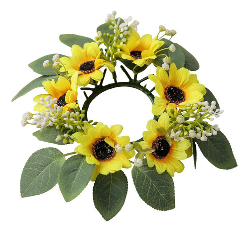 Guirnalda De Velas De Girasol, Corona Realista Para Puerta