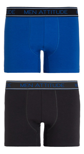 Boxer Hombre Bipack Lisos Azul Fashion's Park