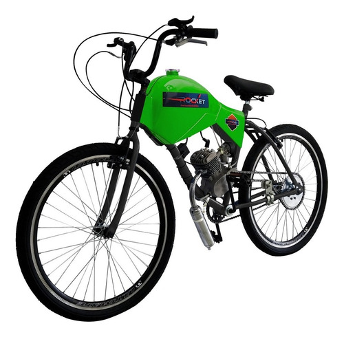 Bicicleta Motorizada 80cc Coroa 52 Carenada Cor Verde Kawazaki