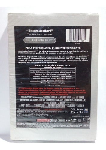 Dvd Superbit - Lawrence Da Arábia - 2 Dvds - Lacrado