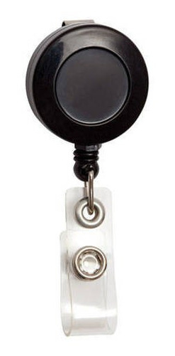 Portacredencial Extensible-retráctil Con Clip Negro