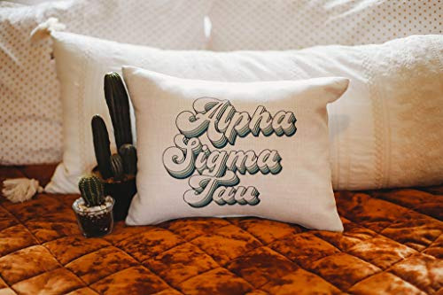 Sorority Shop Alpha Sigma Tau Pillow Retro Design, 12 X 16