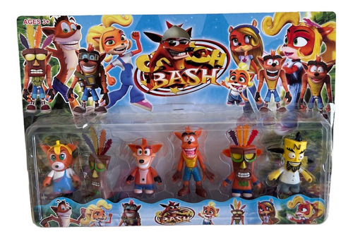 Muñecos Crash Bandicoot Blister X6 Personajes 